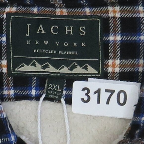 JACHS NY* Men's Long Sleeve‎ Button Down Sherpa Plaid Flannel Shacket~ Size 2XL - Picture 3 of 15